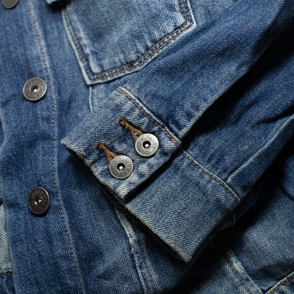 PAIGE Distressed Blue Denim Jacket - Picture 7 of 9